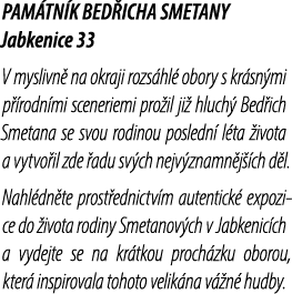 PAM TN K BED ICHA SMETANY Jabkenice 33 V myslivn na okraji rozs hl  obory s kr sn mi p  rodn mi sceneriemi pro il ji...