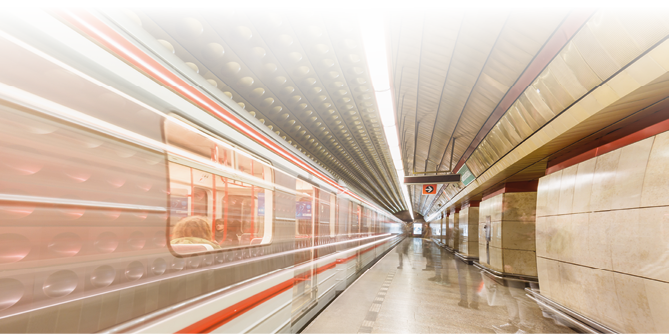 Subway station in the Prague on the long exposure