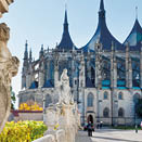  terrace with statues, Jesuit college, Central Bohemia, Kutna Hora, Czech republic, Europe
